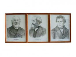 Портреты выдающихся физиков (деревянная рамка, под стеклом) - fgospostavki.ru - Иркутск