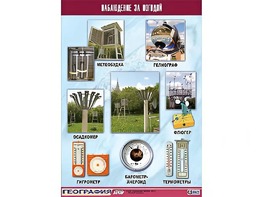 Таблица демонстрационная "Наблюдение за погодой" (винил 70*100) - fgospostavki.ru - Иркутск