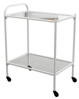 Столик процедурный передвижной металлический с двумя полками из стекла колеса мебельные - fgospostavki.ru - Иркутск