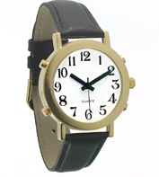 Часы для слабовидящих людей с белым циферблатом на кожаном ремешке - fgospostavki.ru - Иркутск