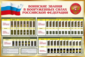 Стенд "Воинские звания в вооруженных силах РФ" - fgospostavki.ru - Иркутск