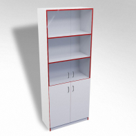 Стеллаж полуоткрытый А-310 ТР со стеклом ЛДСП  - fgospostavki.ru - Иркутск