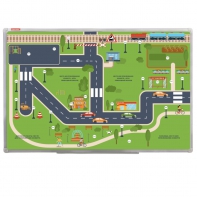 Магнитно-маркерная доска "Безопасный маршрут школьника" (дом-школа-дом) с комплектом тематических магнитов КМ-17 - fgospostavki.ru - Иркутск