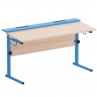 Стол ученический двухместный с наклоном столешницы (0-15°) на прямоугольной трубе - fgospostavki.ru - Иркутск