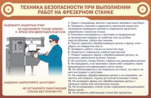 Стенд "Техника безопасности при выполнении работ на фрезерном станке" - fgospostavki.ru - Иркутск