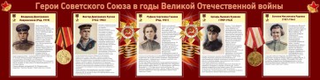 Стенд "Герои Советского союза в годы Великой Отечественной войны" Вариант 2 - fgospostavki.ru - Иркутск