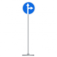 Знак дорожный " Движение прямо или направо" 4.1.4 типоразмер 40 на стойке с основанием 3кг - fgospostavki.ru - Иркутск